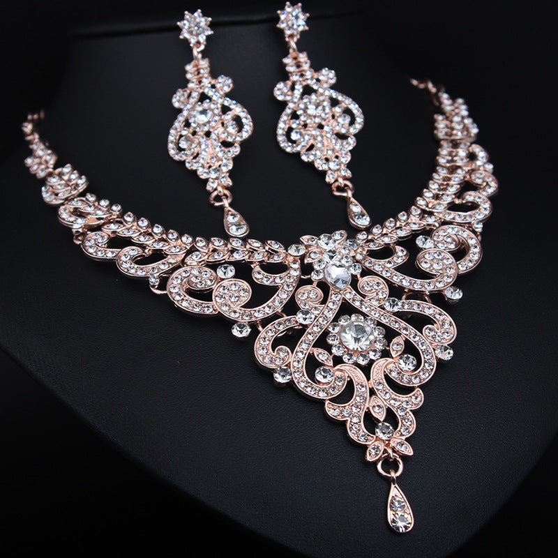 Jewelry Sets Vintage Women's Necklaces And Earring Set For Womens Wedding Dress Accessories Ladies Party Bride Earrings Chain