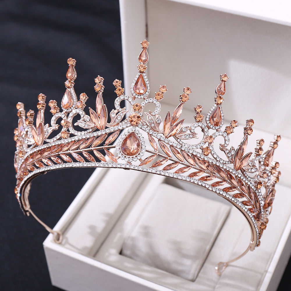 American Wedding Headwear Fashion Luxury Inlaid Crystal Baroque Bridal Crown Photography Party Hair Accessories