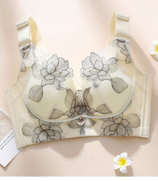 New style underwear gather side breasts to prevent external expansion heavy lace embroidery applique luxury sexy bra for women