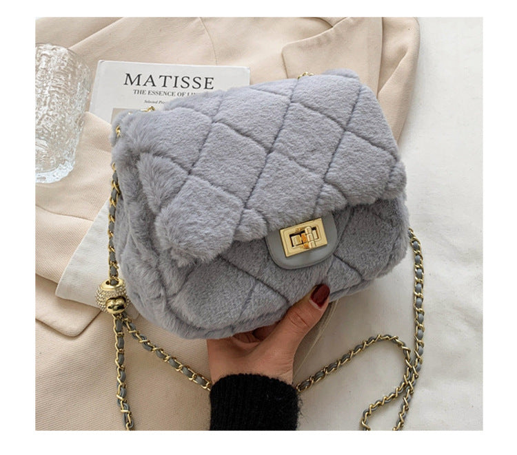 New fashion plush ladies Messenger bag small lady shoulder bag mobile phone ladies mini wallet and handbag evening bag