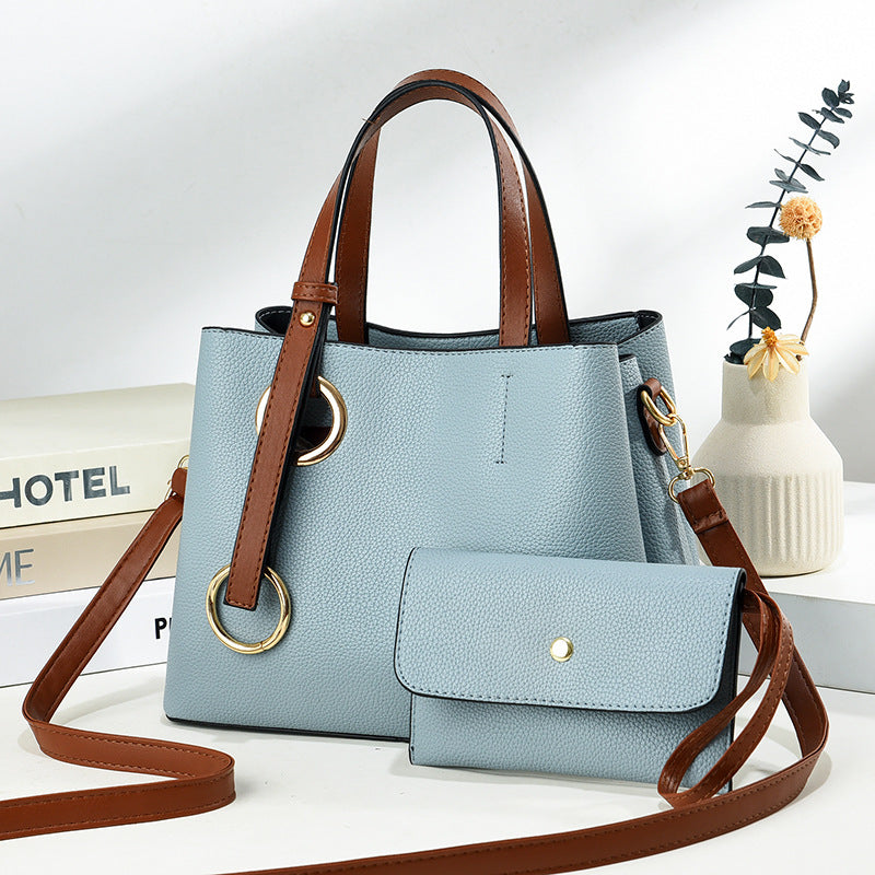 New European and American fashion two-piece set with personalized design large capacity portable crossbody large bag