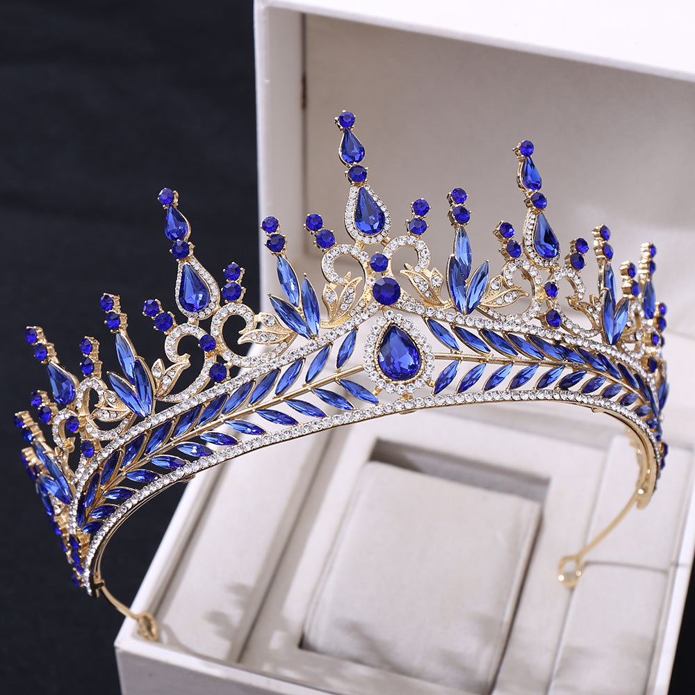 American Wedding Headwear Fashion Luxury Inlaid Crystal Baroque Bridal Crown Photography Party Hair Accessories