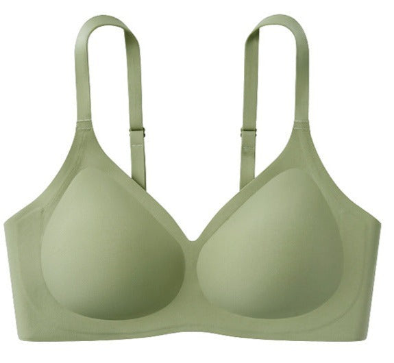 Women Thin Jelly Strip Soft Support One-piece Seamless Push-up Glossy Fixed cup bra