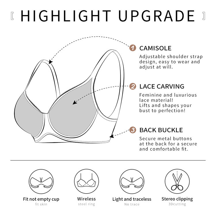 Women sexy adjustable large size bra foreign trade steel ring gathered thin bra underwear