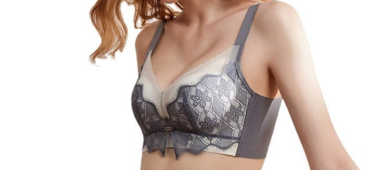 Women's Accept Supernumerary Breast Thickening Lace Bra Adjustable Small Breast Push-Up Bra