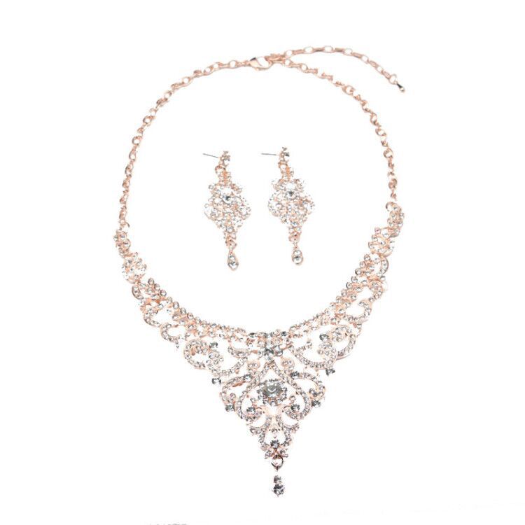 Jewelry Sets Vintage Women's Necklaces And Earring Set For Womens Wedding Dress Accessories Ladies Party Bride Earrings Chain