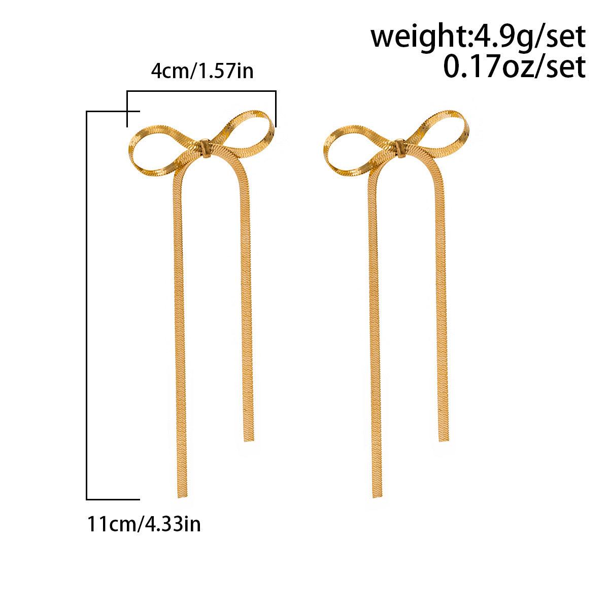 American cross-border hot-selling BowEarring bow earrings niche metal ribbon knotted ins style earrings for women