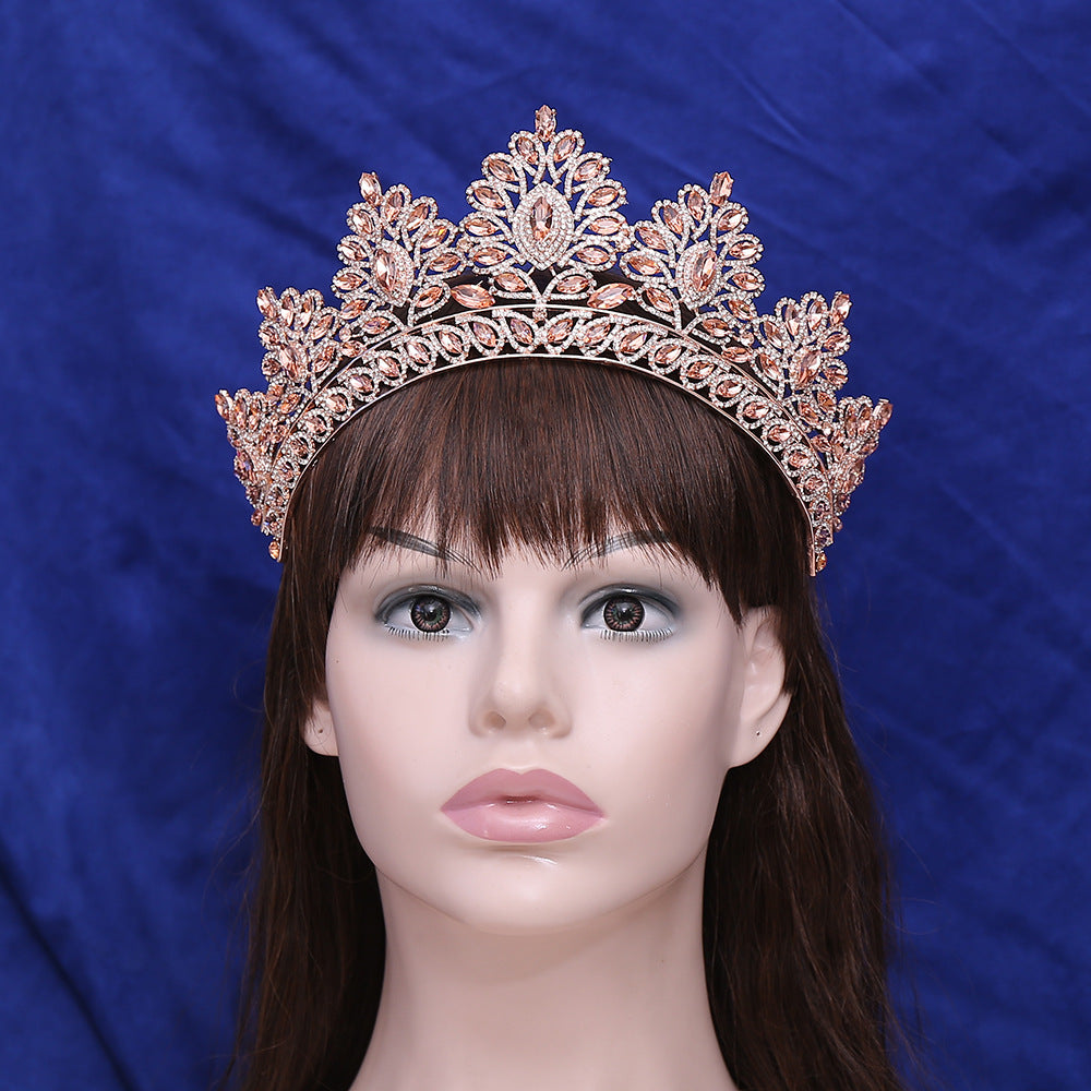 American hot-selling wedding headdress Baroque rhinestone bridal large crown wedding