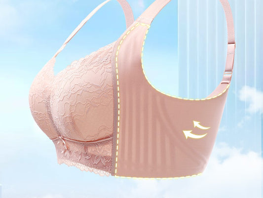 Women's paper cup underwear with large breasts and small breasts has no wires, no traces, jelly glue soft support bra, comfortable push-up and auxiliary breasts