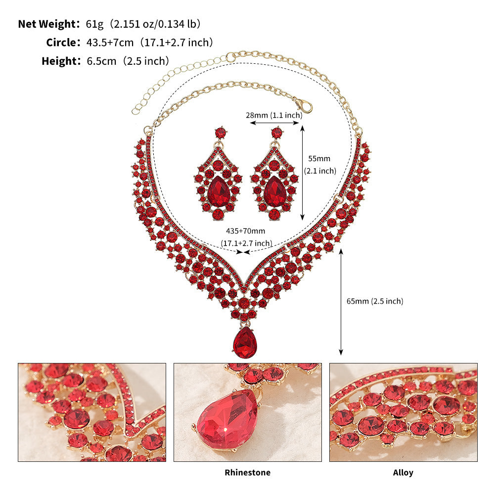 Royal Queen Bridal Jewelry Sets for Women Luxury Necklace Earrings Sets Wedding Dress Bride Jewelry Set Accessories