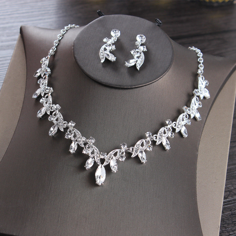 New Style bridal jewelry set, wedding dress, diamond shining earrings, necklace set, earring