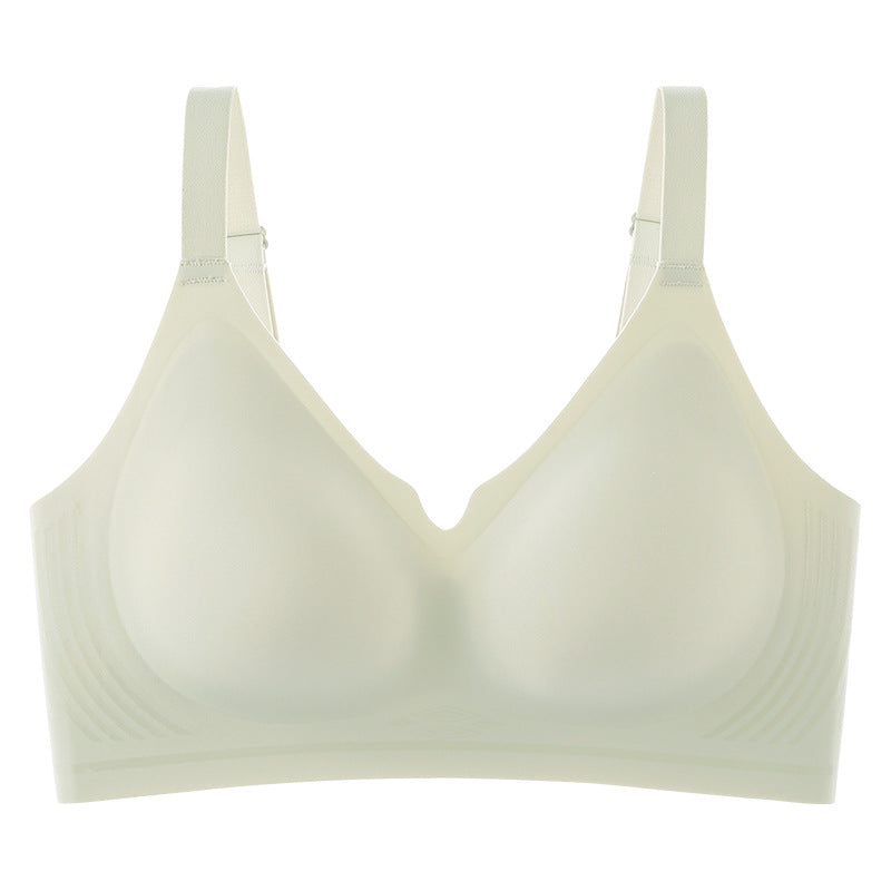 Women Summer Glossy Seamless Soft Support Bra Anti-Sagging Big Breast Bra