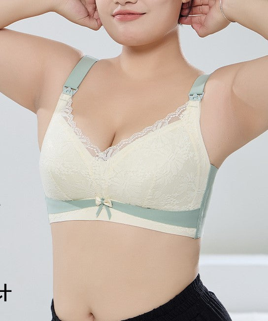 Tea fiber plus size large cup no rims nursing bra push up no rims maternity underwear women's thin