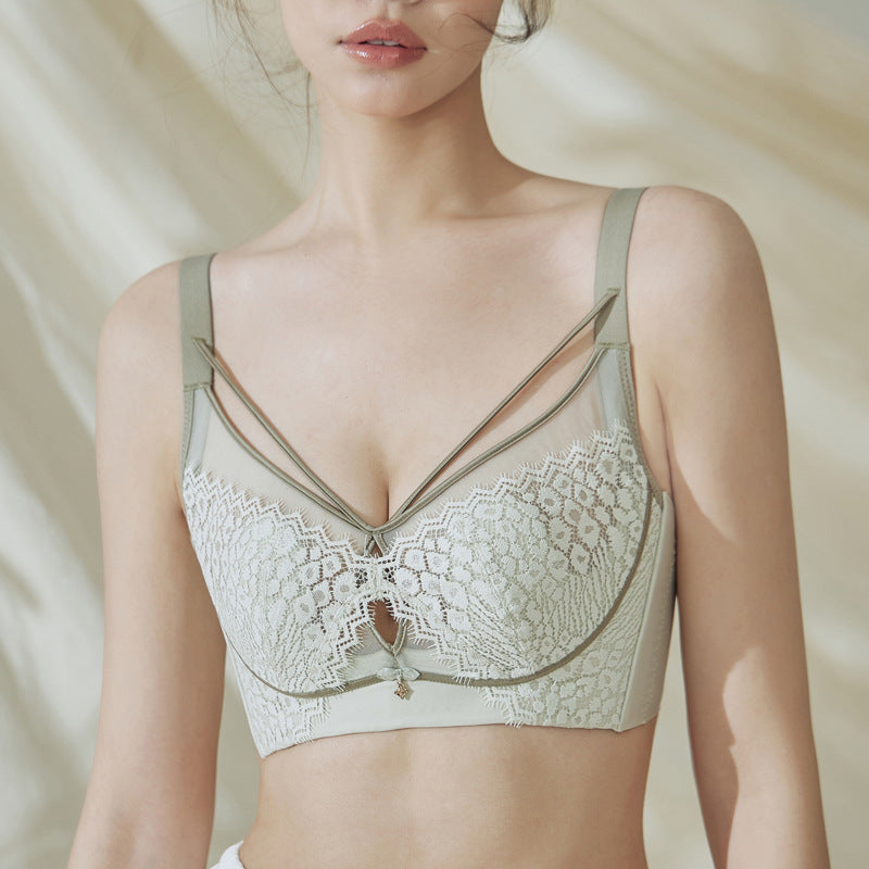 Adjustable Breathable Bra Without Steel Ring Ultra-Thin Sponge-Free Rabbit Ears Underwear Shell Bra Snowdrop Lining