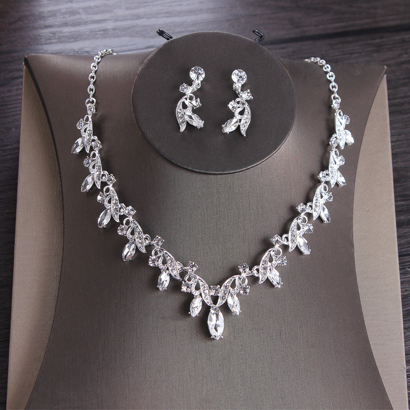 New Style bridal jewelry set, wedding dress, diamond shining earrings, necklace set, earring