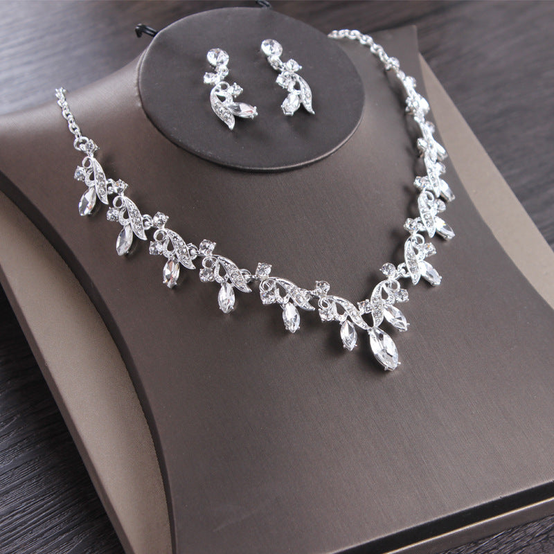 New Style bridal jewelry set, wedding dress, diamond shining earrings, necklace set, earring