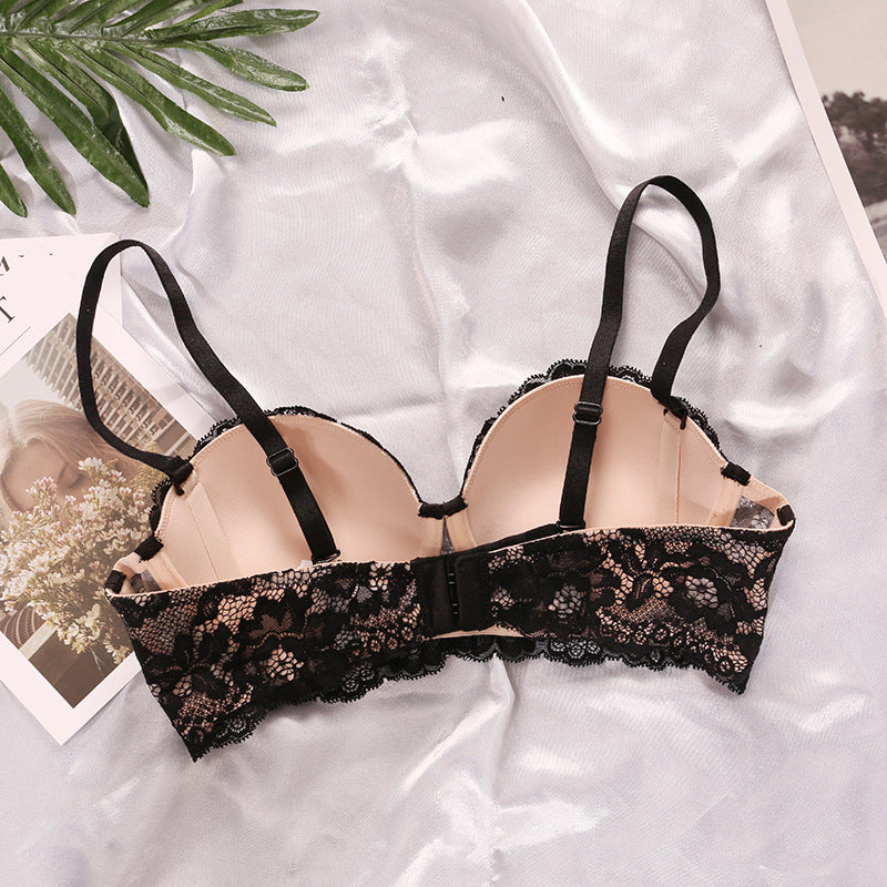 2024 Bra Lace Women Half Cup Underwear Women Small Chest Gather Adjustable Large Size Bra Collect Side Breasts Sexy Batch