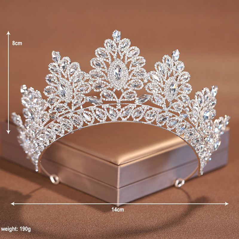 Retro atmosphere bridal headwear crown main wedding dress hair accessories women's necklace earrings wedding three-piece set