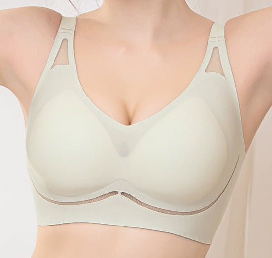 Summer Style Traceless Wire-Free Sleep Bra,Jelly Strip Soft Support Fixed Cup Bra