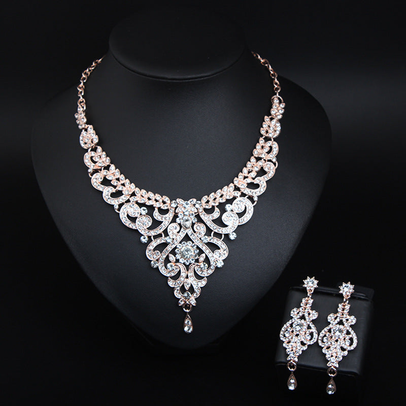 Jewelry Sets Vintage Women's Necklaces And Earring Set For Womens Wedding Dress Accessories Ladies Party Bride Earrings Chain