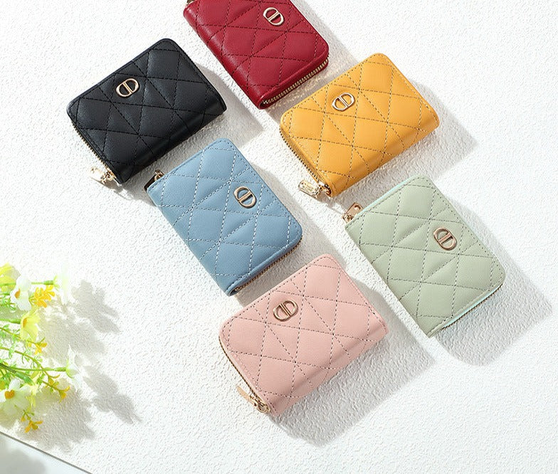 New Women's Wallet Short Simple Card Bag Summer Wallet Cross-Border Zipper Coin Purse