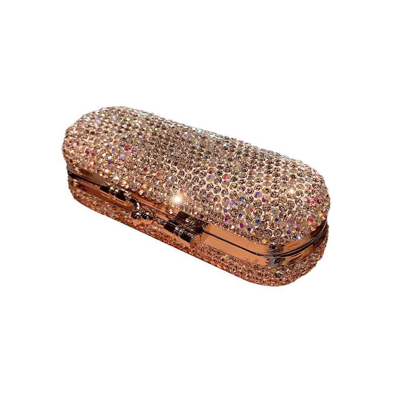 Shiny Rhinestones Lipstick Case With Mirror Diamonds Clip Portable Travel Universal Holder Storage Box Dust-proof Women Gifts