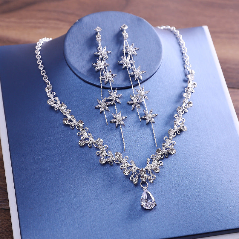 Bridal Necklace Earring Set Evening Wedding Dress Accessories Women's Prom