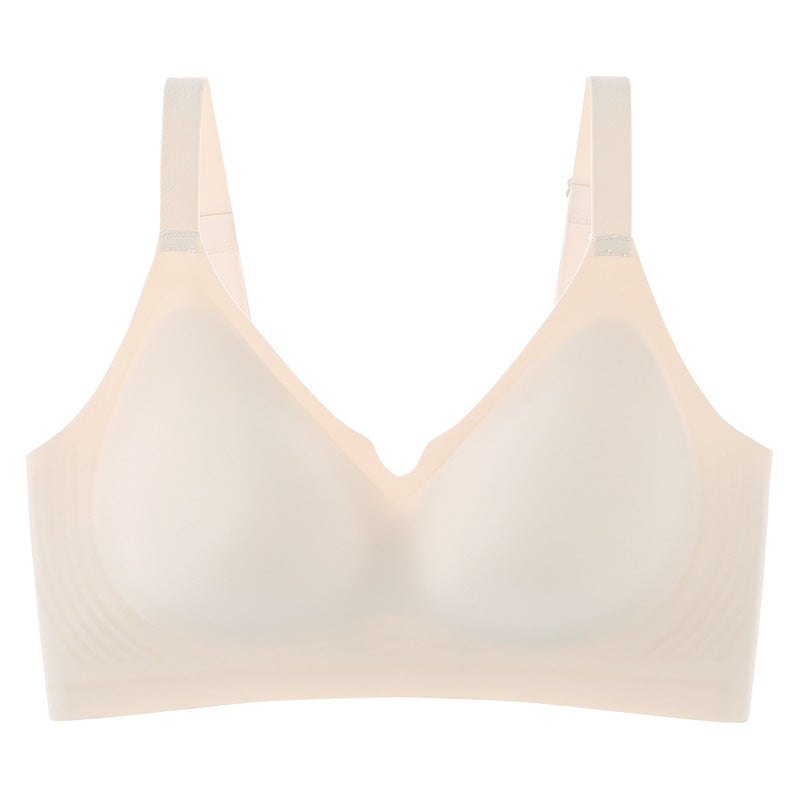 Women Summer Glossy Seamless Soft Support Bra Anti-Sagging Big Breast Bra