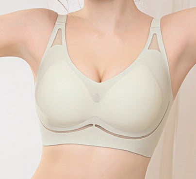 Summer Style Traceless Wire-Free Sleep Bra,Jelly Strip Soft Support Fixed Cup Bra