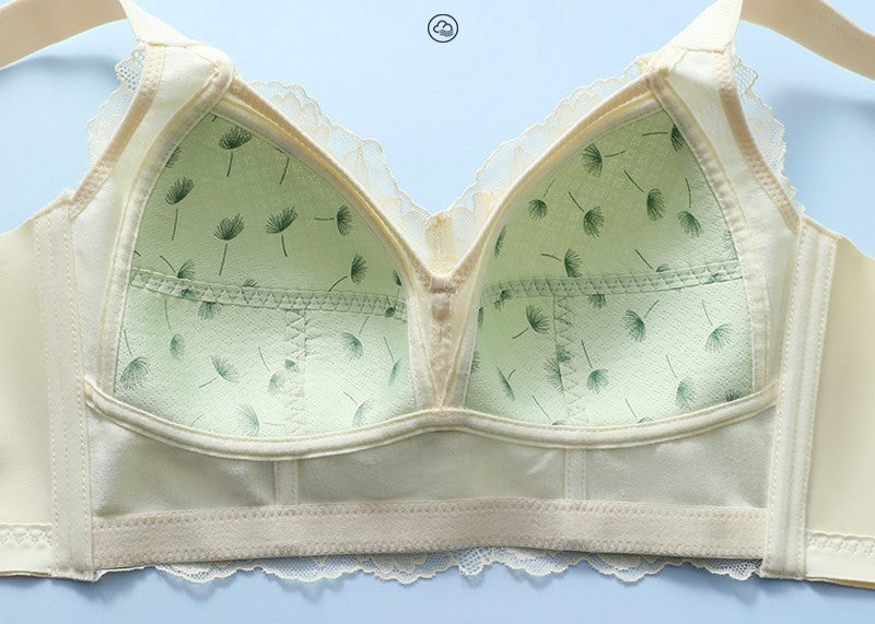 Women's bras with anti-sagging, full cup, anti-sagging, large breasts, small side breasts, thin and adjustable bras without steel rings