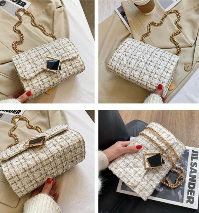 Woolen bag ins women's bag new trendy popular fashion chain shoulder crossbody bag