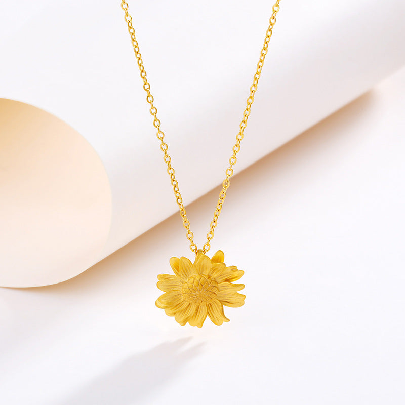 Jewelry Sunflower Necklace Women's Fashion Sunflower Pendant Flower Clavicle Chain Light Luxury Niche Necklace