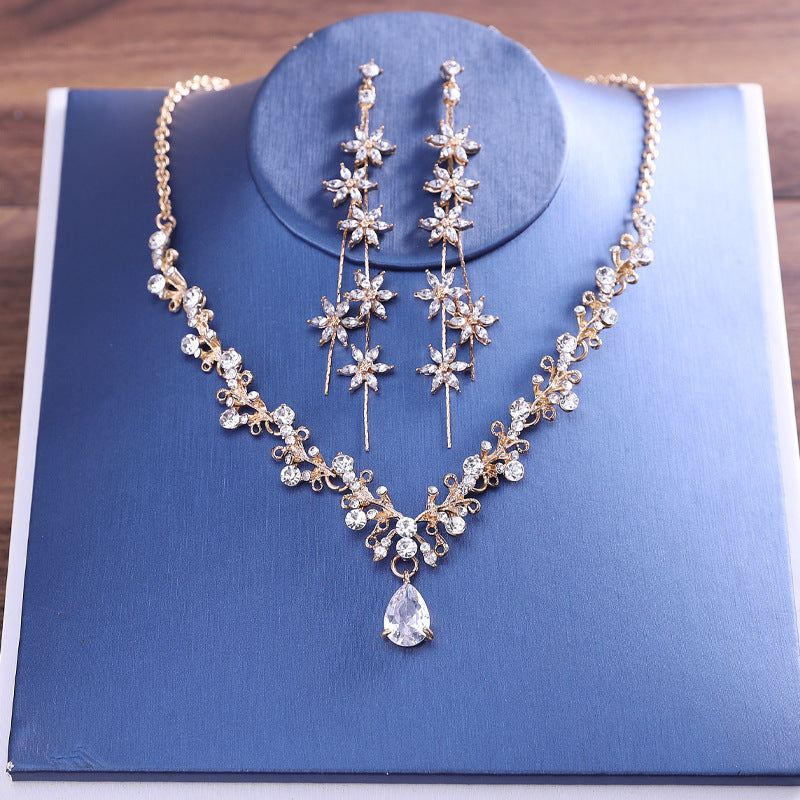 Bridal Necklace Earring Set Evening Wedding Dress Accessories Women's Prom