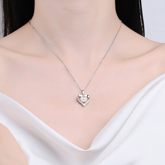 925 sterling silver natural freshwater certificate necklace inlaid with moissanite clavicle chain Valentine Gift