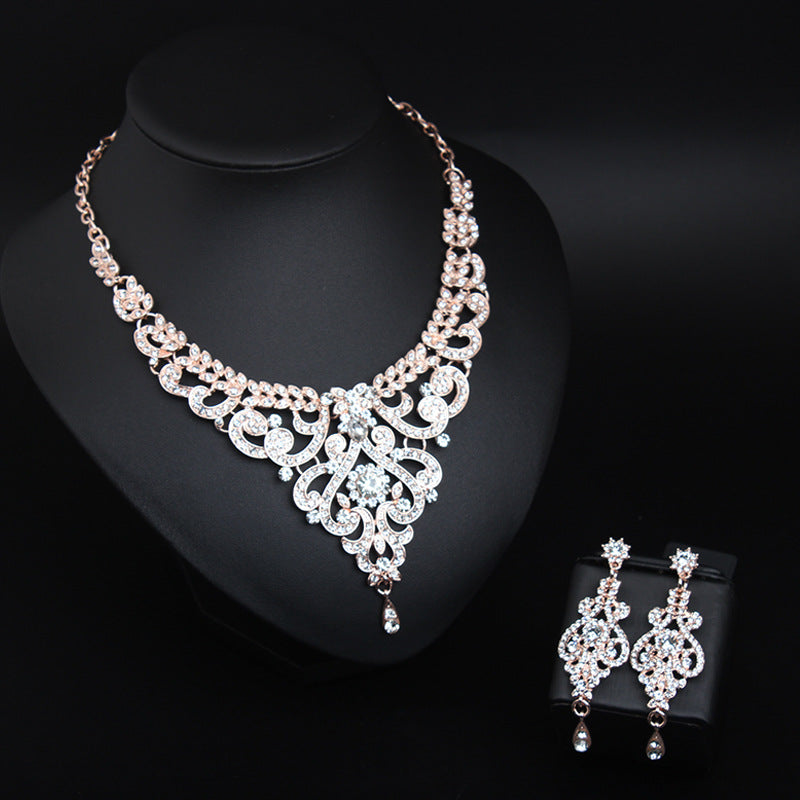 Jewelry Sets Vintage Women's Necklaces And Earring Set For Womens Wedding Dress Accessories Ladies Party Bride Earrings Chain