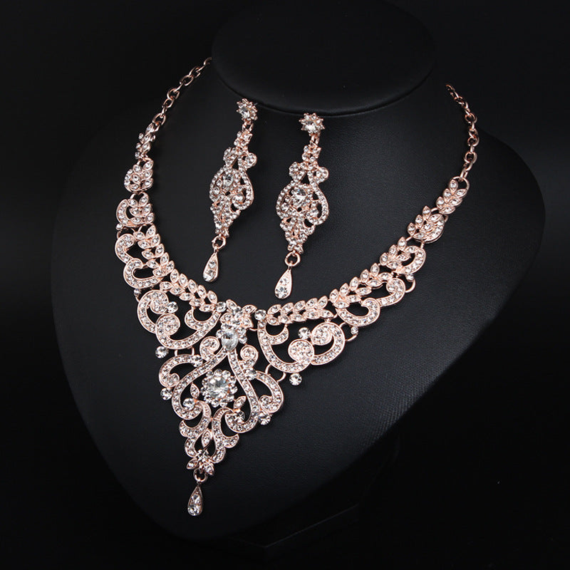 Jewelry Sets Vintage Women's Necklaces And Earring Set For Womens Wedding Dress Accessories Ladies Party Bride Earrings Chain