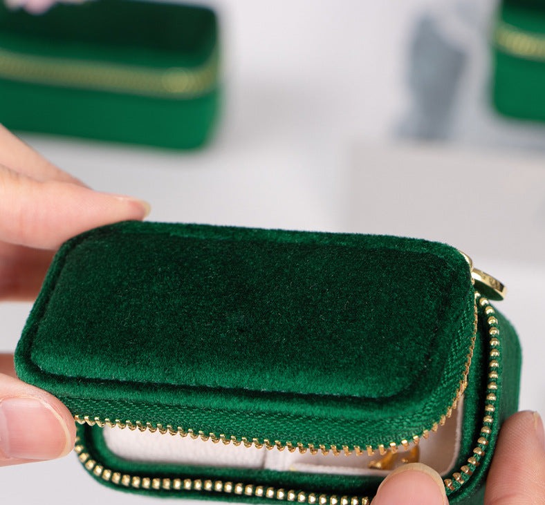 Mini Ring Organizer, Velvet Ring Box, Gorgeous Vintage Ring Box, Premium Ring Carrying Case