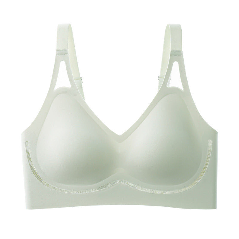 Summer Style Traceless Wire-Free Sleep Bra,Jelly Strip Soft Support Fixed Cup Bra