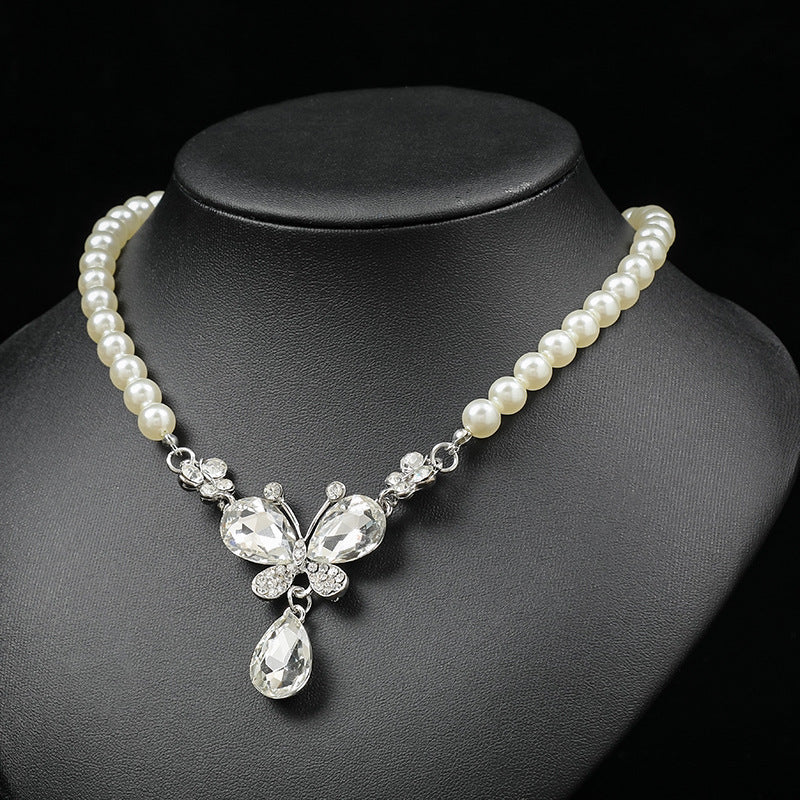 Bridal Jewelry Set Wedding Jewelry Necklace Set Butterfly Crystal Jewelry Set Girl Gift