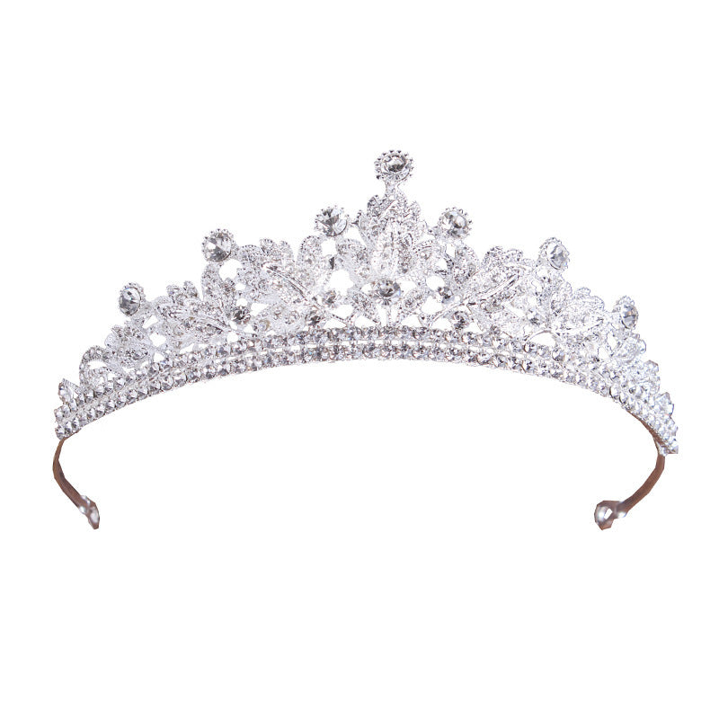 Simple and exquisite bridal crown tiara necklace three-piece set banquet dress accessories princess main wedding accessories