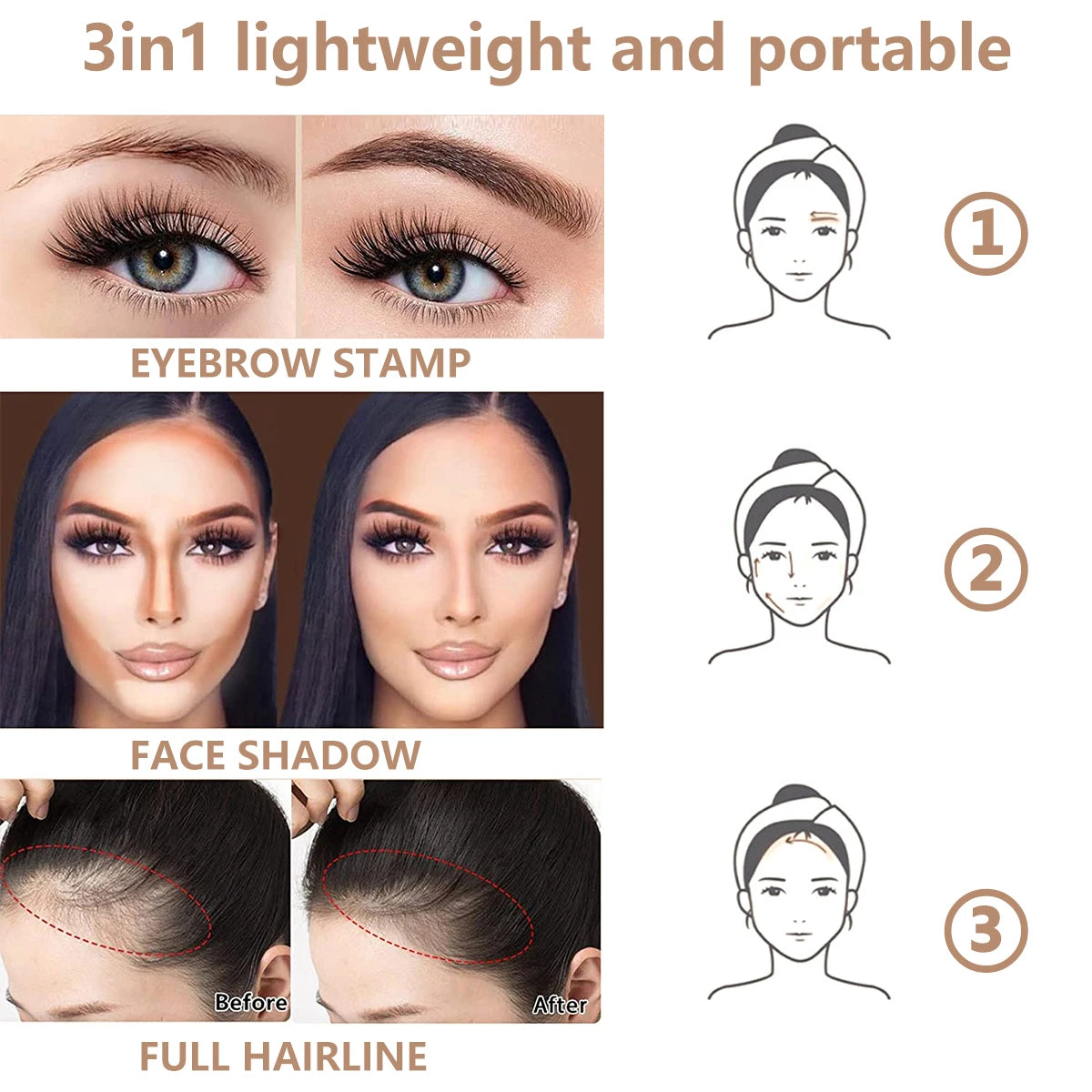 Eyebrow seal powder 10-color eyebrow seal stick set forehead hairline modification shadow filling eyebrow mark