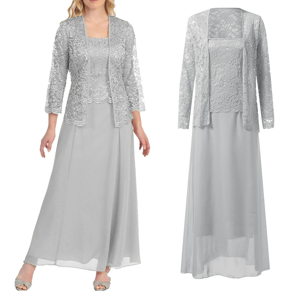 Women's Lace Embroidery Guest Wedding Party Dress - WD8079