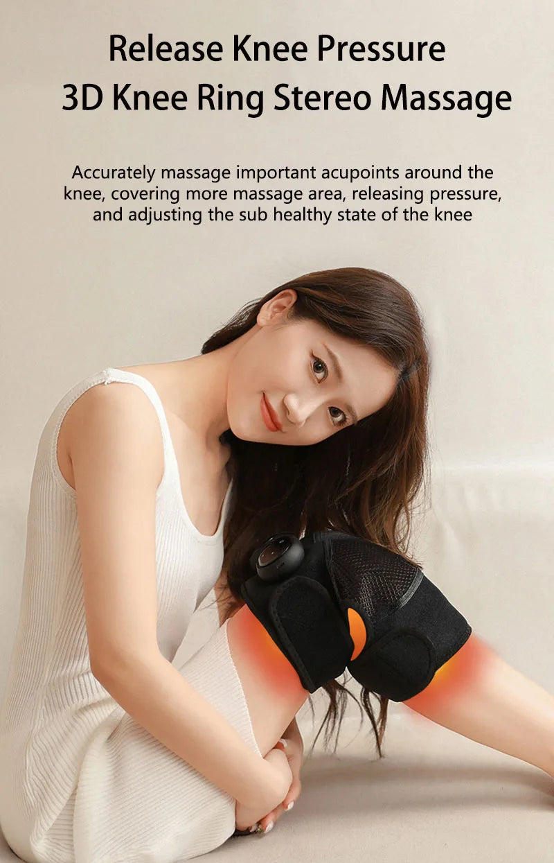 Electric Heating Therapy Knee Vibration Massager 3 in 1 Shoulder Knee Elbow Physiotherapy Warm Wrap Arthritis Pain Relief Pad