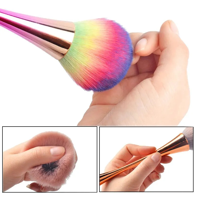 6 Styles Gold Powder Brush Professional Nail Art Make Up Brush Large Cosmetic Face Cont Cosmetic Face Cont Brocha Colorete Tools