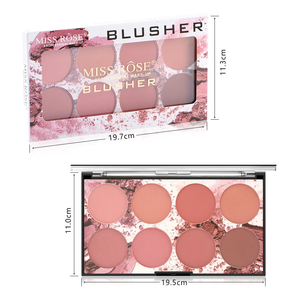 Eight-color blush palette matte long-lasting sunburn natural makeup skin color portable blush palette