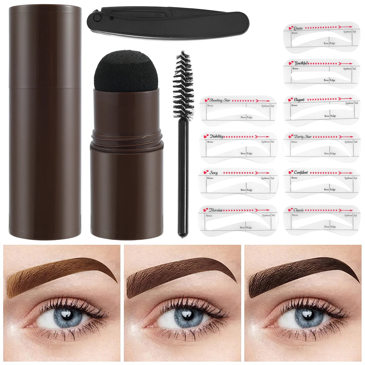 Eyebrow seal powder 10-color eyebrow seal stick set forehead hairline modification shadow filling eyebrow mark