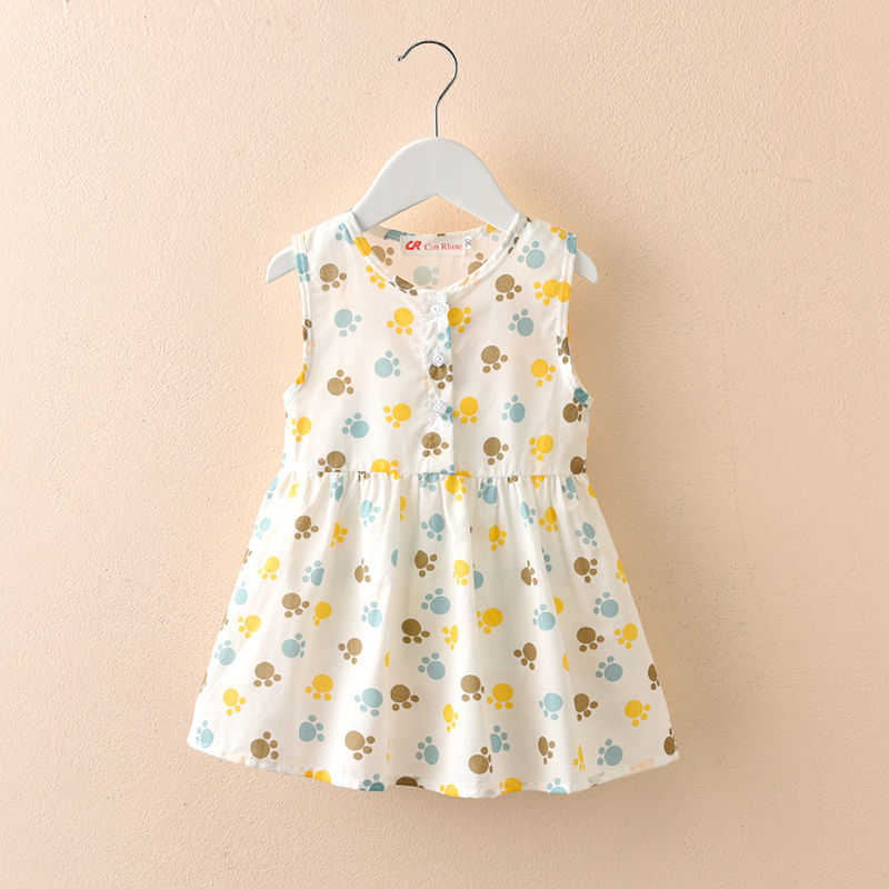 Toddler Girls Dress Summer New Floral Pattern Sundress - BTGD8491