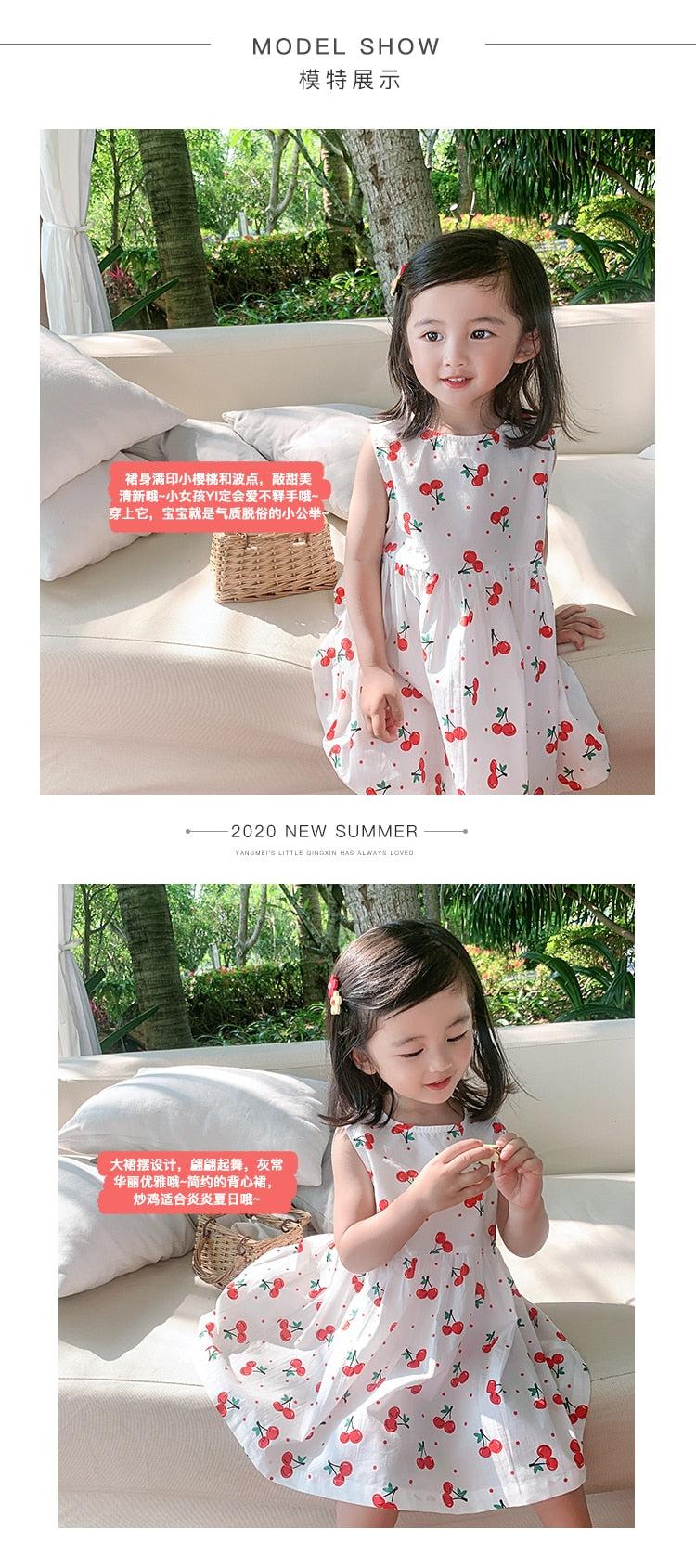 Toddler Girls Dress Summer New Floral Pattern Sundress - BTGD8491