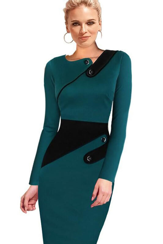 Ketty More Women Bodycon Long Sleevess Slim Evening Formal Dress-KMWD367