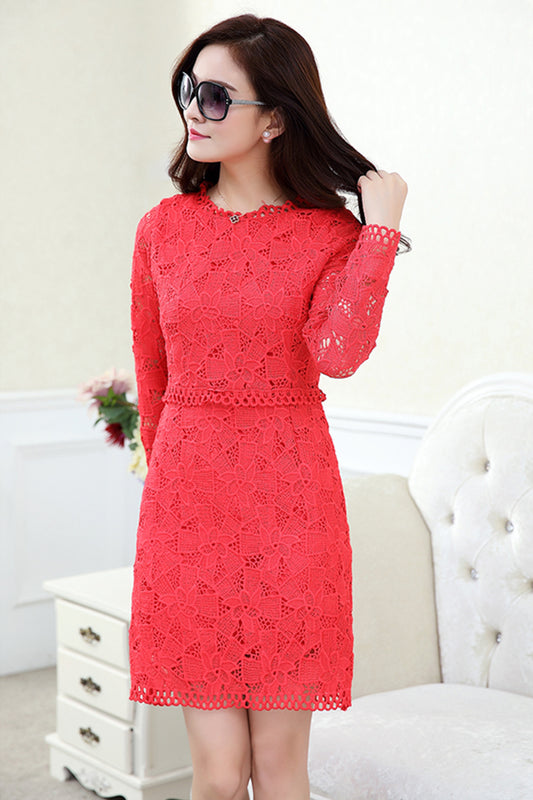 Ketty More Women Short Length Lace Decorated Shift Dress-KMWD408